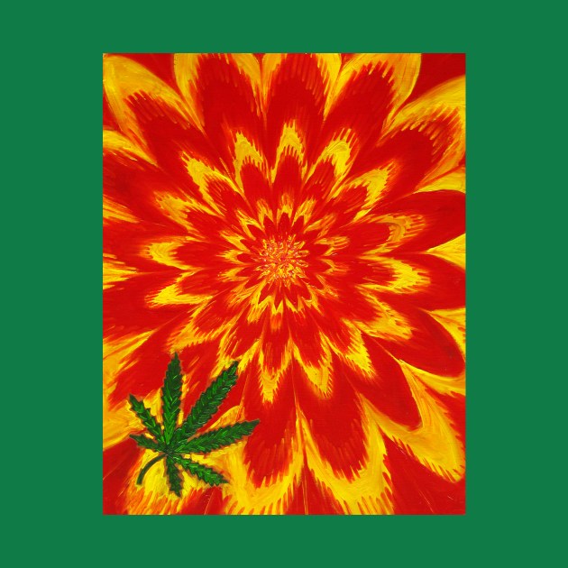 Psychedelic Weed Leaf by realartisbetter