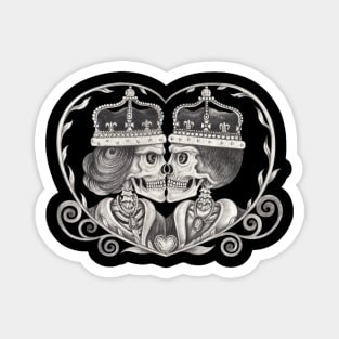 Couple love king and queen skull. Magnet