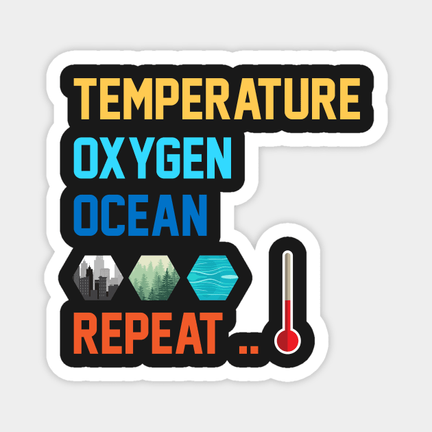 Terraforming Mars Temperature, Oxygen, Ocean, Repeat Board Game Graphic - Tabletop Gaming Magnet by MeepleDesign