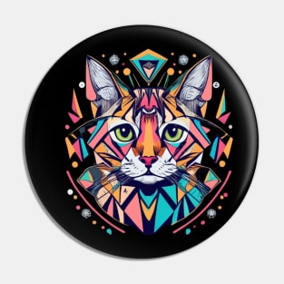 Geometric cat Pin