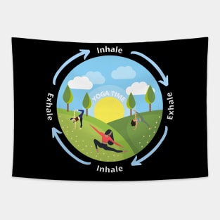 Yoga time Inhale Exhale Tapestry