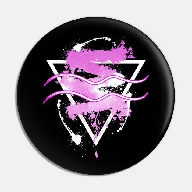 Aquarius - Pink Sky Pin by Scailaret