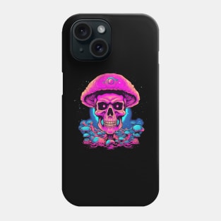 Mushroom Psychedelic Skull Retro 80s Phone Case