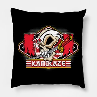 Kamikaze Japanese Skull Pillow