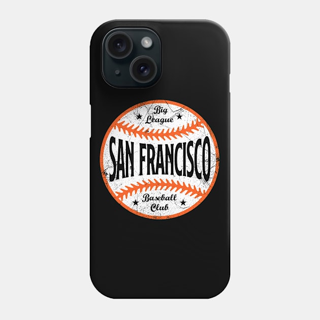 San Francisco Retro Big League Baseball - Black Phone Case by KFig21