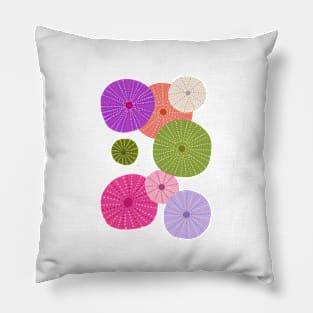 Colorful Sea Urchins - Purple + Magenta Pillow