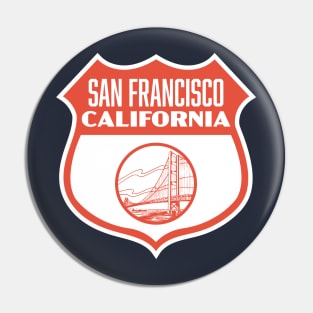 San Francisco California Retro Shield (Red) Pin