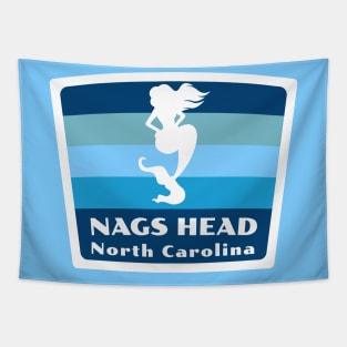 Nags Head North Carolina - NC Beach Swimming Mermaid Silhouette Tapestry