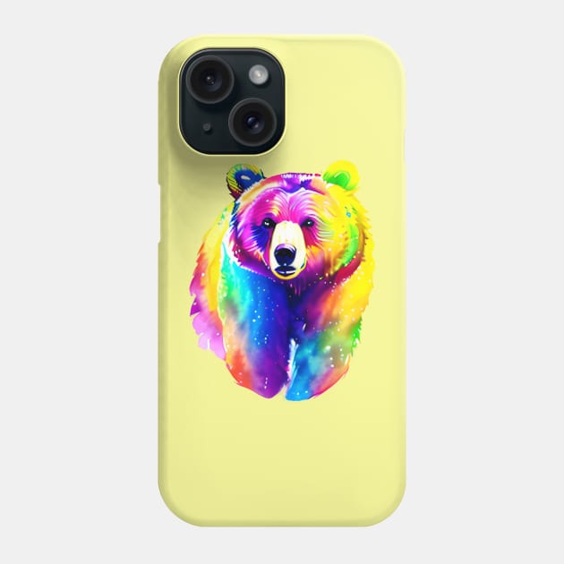 Momma Bear with Yellow Background Phone Case by FlippinTurtles