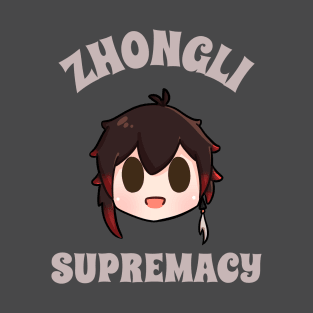 Genshin Impact Zhongli supremacy typography chibi | Morcaworks T-Shirt