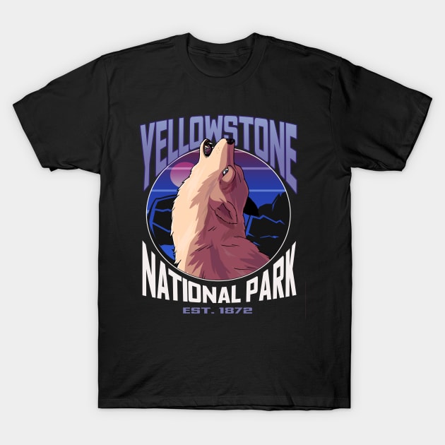 Yellowstone National Park T-Shirt Howling Gray Wolf Yellowstone National Park T-Shirt Howling Gray Wolf