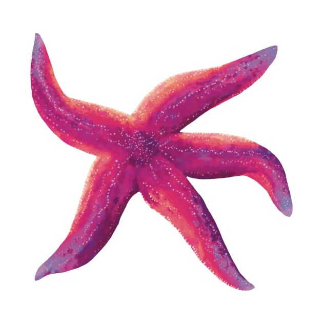 Starfish Glowing Pink by Griffelkinn