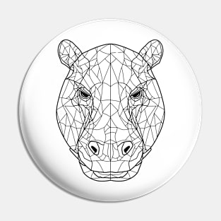 Geometric Hippopotamus: Abstract Line Art Pin