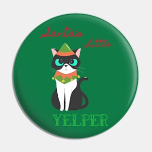 Santa's Little Yelper Christmas Cat Pin