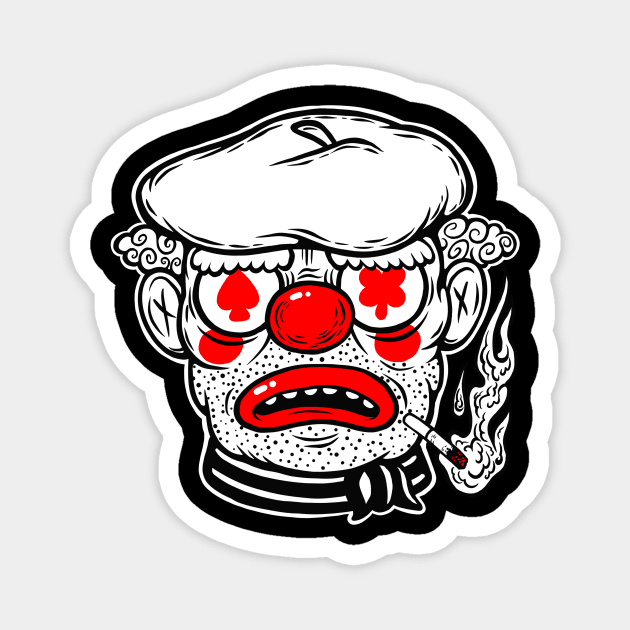 Half Deck the Clown Magnet by flynnryanart