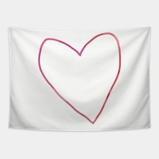 Pink Heart Outline Tapestry