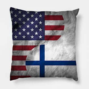 USA Finland Dual Yin Yang Flag Pillow