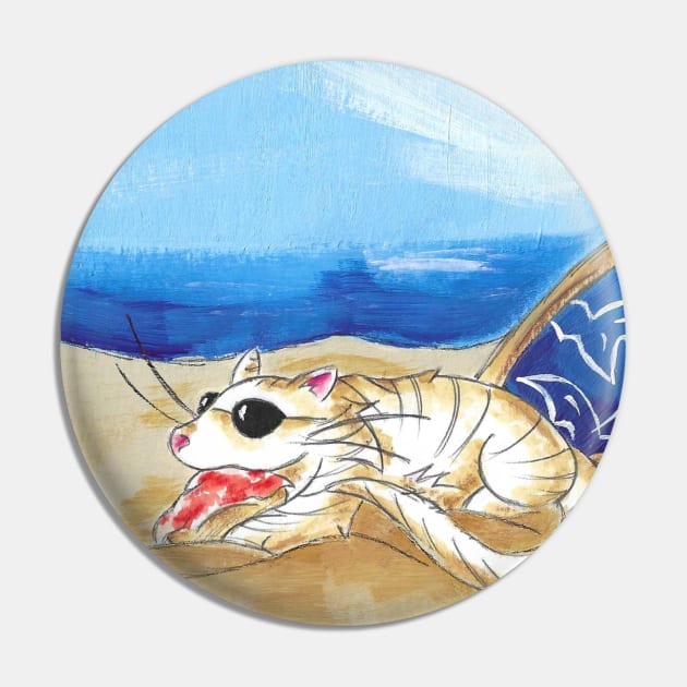 Summer Tiger Pin by KristenOKeefeArt