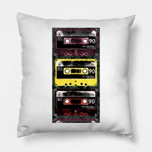 pattern and design from a collection of old fashioned C90 cassettes Pillow