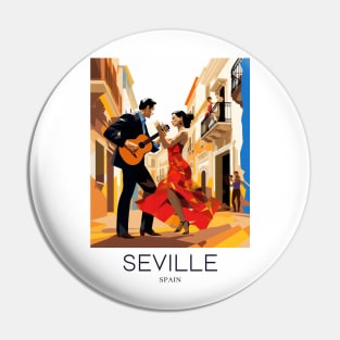 A Pop Art Travel Print of Seville - Spain Pin