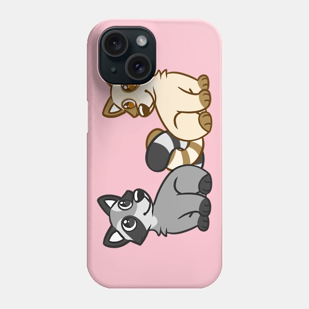 Raccoon Friends in Pink Phone Case by leashonlife