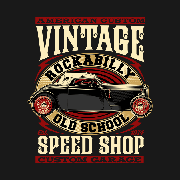 AMERIICAN VINTAGE HOTROD CAR by KANDIM'S Studio