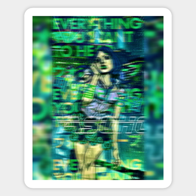 Yasuho Hirose Blade Runner 2049 Joi Synthwave Aesthetic Design Green Variant Jojo S Bizarre Adventure Jojolion Jojolion Sticker Teepublic Ясухо хиросэ / yasuho hirose. teepublic