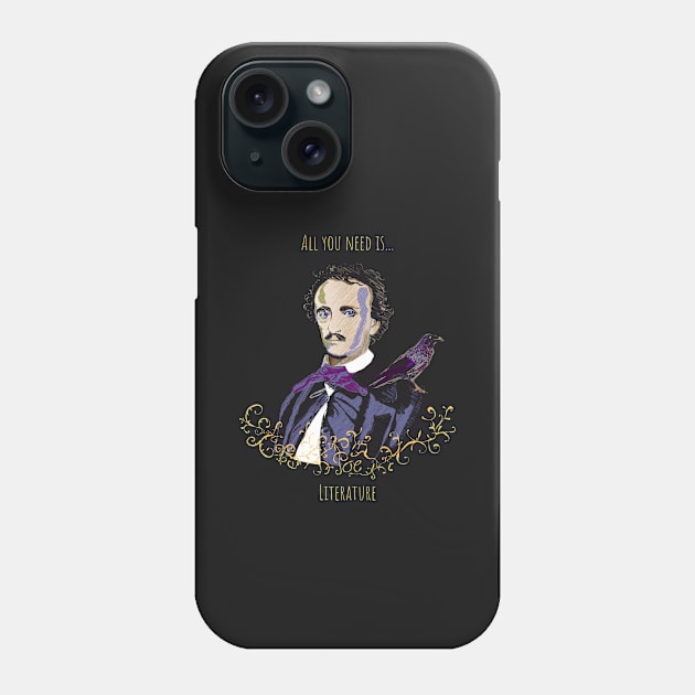 Edgar Allan Poe Portrait Phone Case by Slownessi