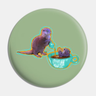 Otter Tea Party Butterprint Pin