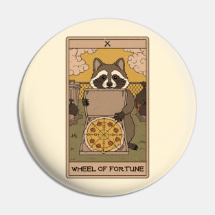 Wheel of Fortune - Raccoons Tarot Pin
