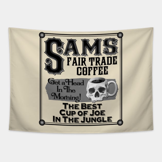 Trader Sam's Coffee- Dark Blend Tapestry by The Skipper Store