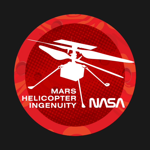 Mars Helicopter Ingenuity Silhouette by Bear Tees