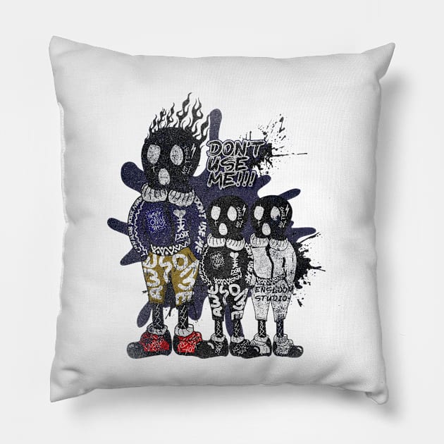 dont use me characters Pillow by Ensloom.dsg