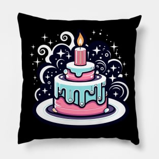 Birthday Cake Illustration Pillow