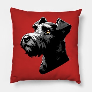 Stunning and Cool Irish Terrier Monochrome and Gold Portrait for Father's Day Pillow