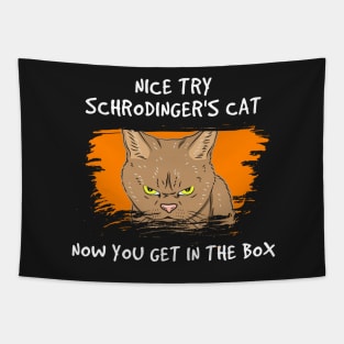 QUANTUM PHYSICS GIFT: Nice Try Schrodinger's Cat Tapestry