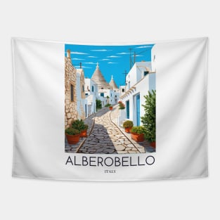 A Pop Art Travel Print of Alberobello - Italy Tapestry