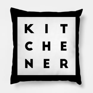 Kitchener | White square, black letters | Canada Pillow