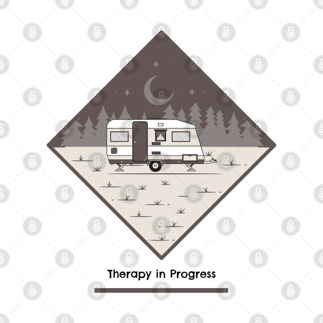 Therapy in Progress Camping by QwerkyShirts