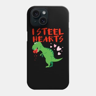 I Steal Hearts Valentines Day, Romantic T Rex Dinosaur Heart Love Phone Case