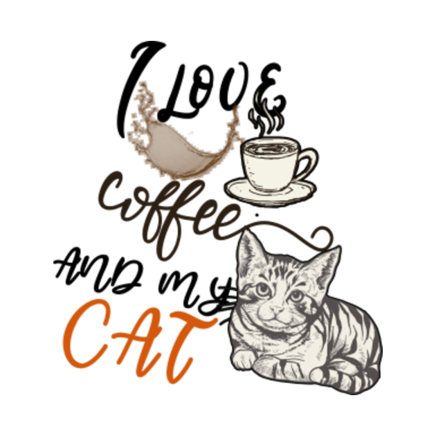 I love coffee and my cat-I love my cat - Love Cats - T-Shirt | TeePublic