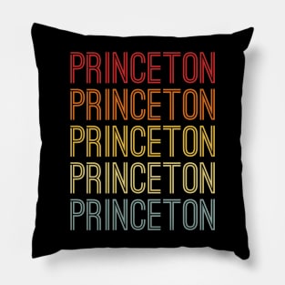 Princeton Name Vintage Retro Pattern Pillow