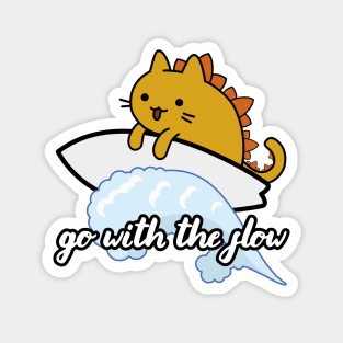 Catzilla surfer surf lover go with the flow Magnet