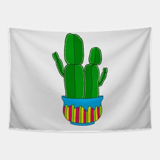 Cute Cactus Design #160: Funky-Shaped Cacti In Cute Pot Tapestry