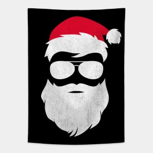 Funny Santa Claus with Sunglasses Christmas (Distrassed) Tapestry