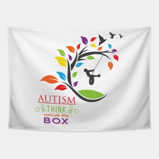 'Think Outside The Box' Awesome Autism Gift Tapestry