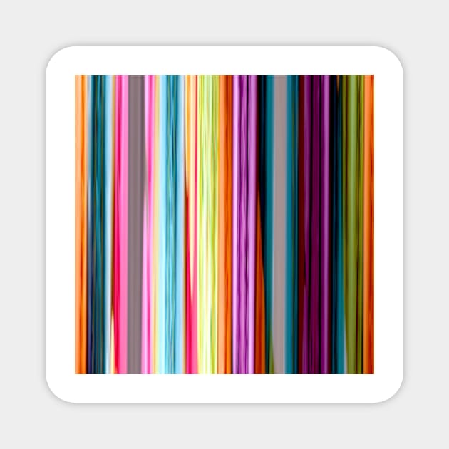 Rainbow colored striped abstract geometrical pattern Magnet by katerina-ez