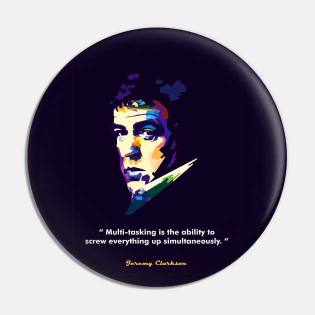 Jeremy Clarkson Wpap Pop Art Pin by Pure Touch