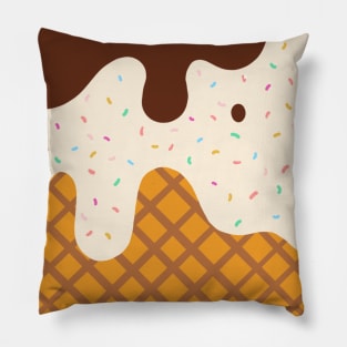 Chocolate Ice Cream Cute Kawaii Dessert Pillow