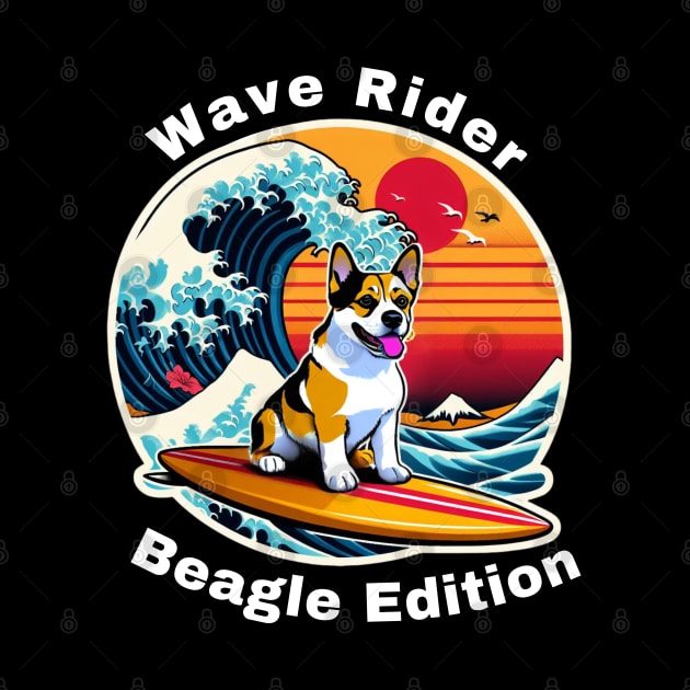 Wave Rider Beagle Edition- Beagle Surfing on the Great Waves off Kanagawa by Trendz by Ami